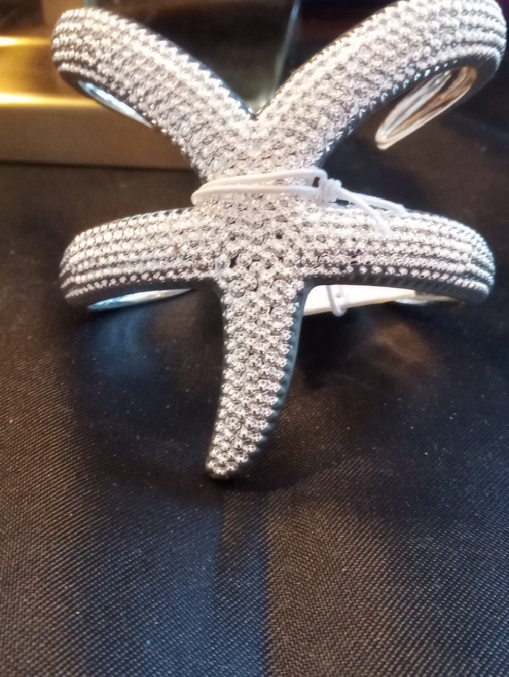 Ettika Sparkling Silver Starfish Cuff Bracelet